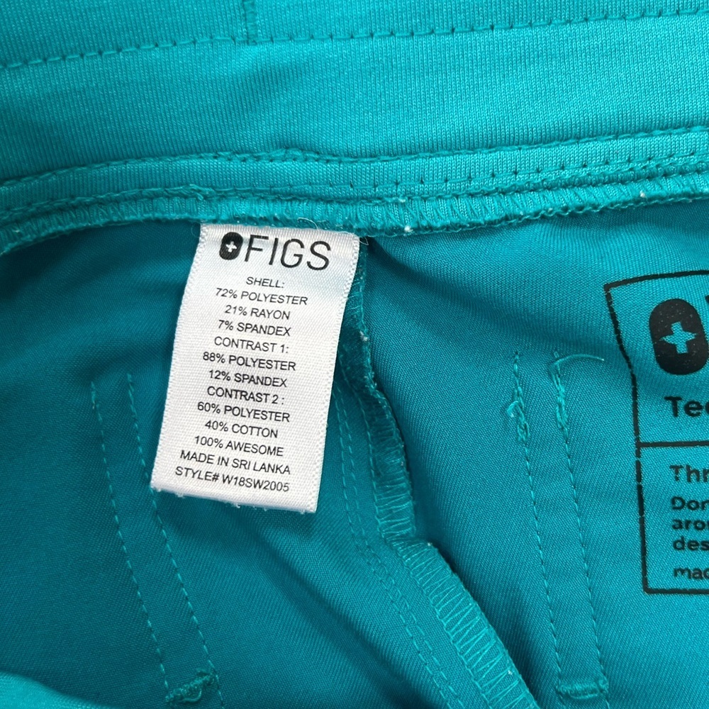 FIGS Women’s Zamora Jogger Scrub Pants in Teal Blue Green, size XS - Picture 7 of 8